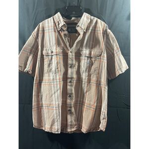 Carhartt Mens Button short sleeve Plaid Shirt Size Medium